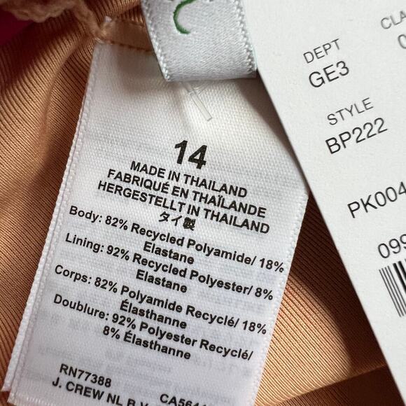 J. Crew Pink Ruffle One Piece Swimsuit NWT Size 14 - Picture 10 of 10